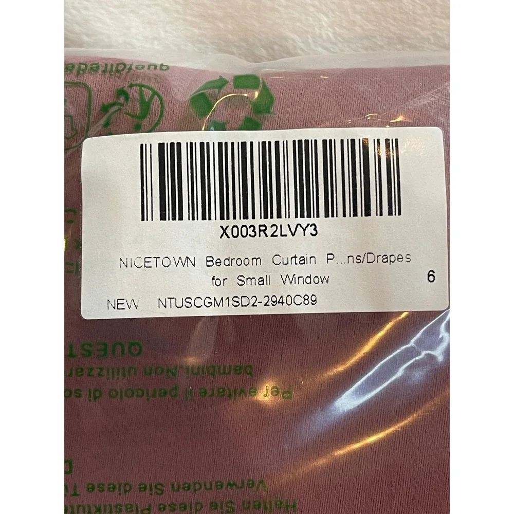 NICETOWN Bedroom Curtain Panels Grommet Top Mauve Pink 29x40 Set of 2 New